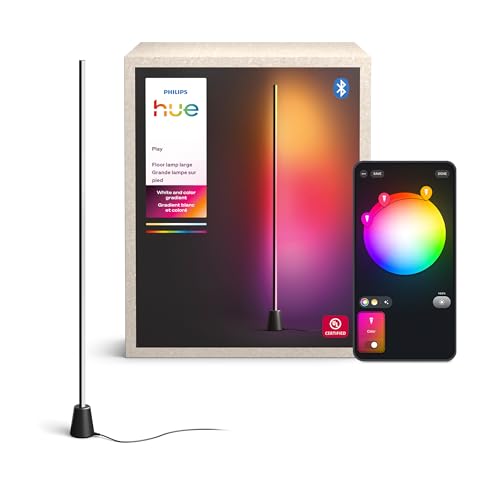 Philips Hue Play Floor Lamp, RGBWWIC LED, 53”, White Ambiance, Multicolor Gradients, Smart Lighting, Alexa, Google Home, Apple Home, TV Sync Requires Hue Bridge and Sync Box (Both Sold Separately)
