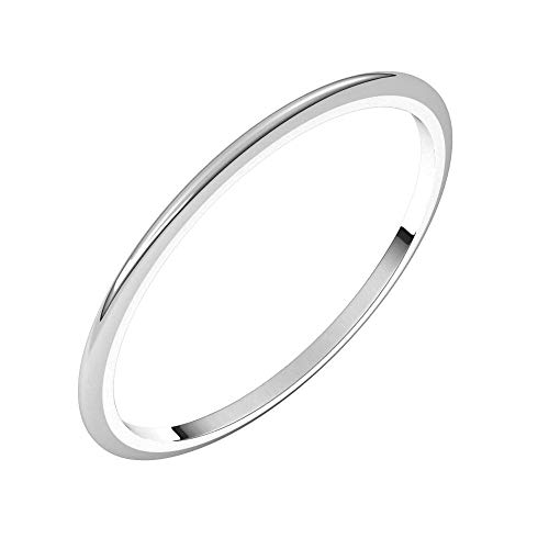 Sonia Jewels Solid Platinum 1mm Wedding Band Ring Classic Plain Traditional - Size 7