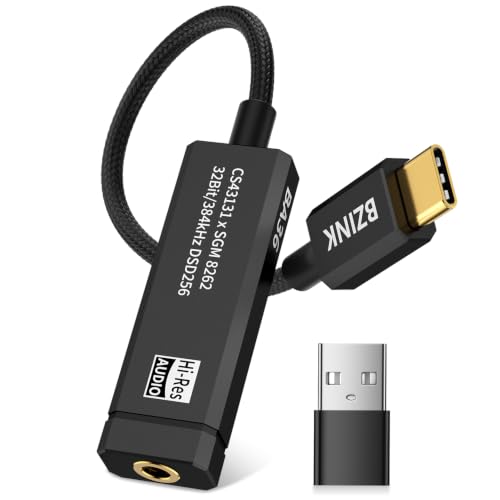 BZINK BA36 USB C DAC with Dual Chip CS43131+SGM8262 Headphone Amplifier