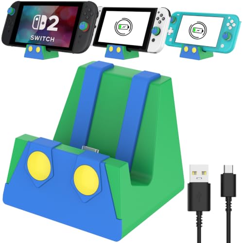 HEIYING Switch Charging Dock for Switch/Switch Lite/Switch OLED, Portable Switch Charging Base Stand with Type C Port,Replacement Compatible with Official Switch Charger Stand