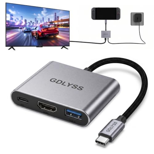 Switch 2 Dock, Portable USB-C Docking Station with 4K 60Hz–120Hz HDR, 100W PD Fast Charging, USB Port, Aluminum Alloy, Compatible with Switch, Steam Deck, ROG Xbox Ally X, Legion Go 1/2/S