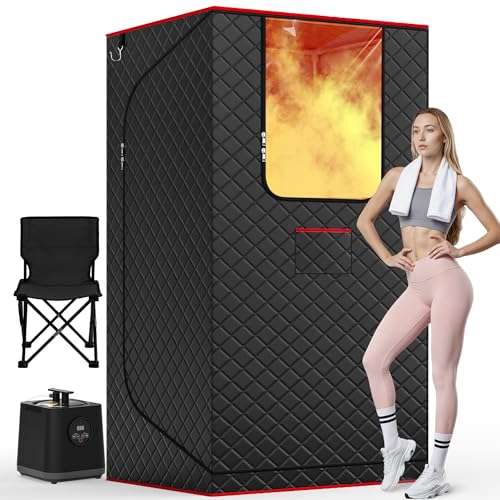 Manastin Upgraded Portable Steam Sauna for Home,Jet Black
