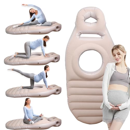 Inflatable Pregnancy Pillow for Stomach Sleepers – Full Body Maternity Airbed with Belly & Head Hole – Relieves Back Pain, SPD & Hip Pressure – Portable, Lightweight (Grey)