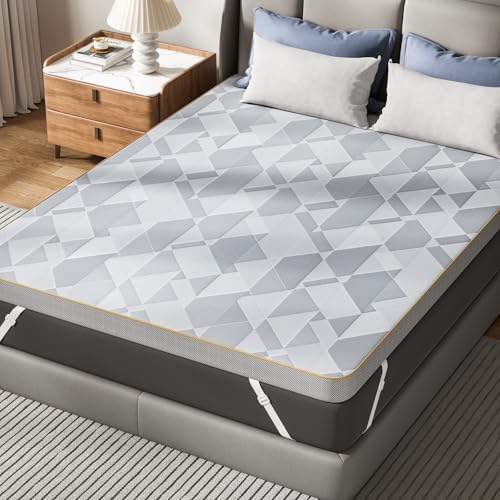 PERLECARE Queen 3 inch Firm Dual Layer Mattress Topper with Bamboo Cover