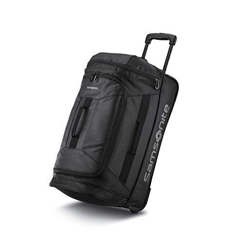 Samsonite Andante 2 Wheeled Duffel Bag – 22-Inch Durable Rolling Luggage with Inline Skate Wheels, Push-Button Handle & Spacious Compartments – Travel-Friendly and Lightweight - All Black