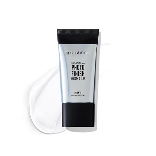 Smashbox Photo Finish Smooth & Blur Primer | Instantly Smooths Fine Lines and Pores for All Skin Types | Vitamins A & E Makeup Base with Blurring, Travel Size, 0.34 Fl Oz