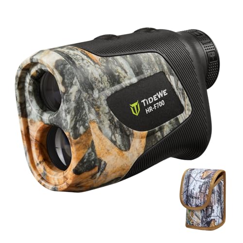 TideWe Hunting Rangefinder with Rechargeable Battery, 700Y Camo Laser Range Finder 6X Magnification, Distance/Angle/Speed/Scan Multi Functional Water-Resistant Rangefinder with Case