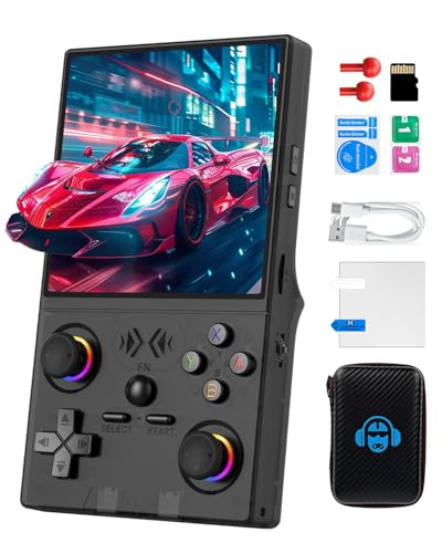 MVMOD XF40V Retro Handheld Game Console, Retro Gaming Console 4.0 Inch 4K HD IPS Screen, Linux Open Source System, 18000+ Classic Games, Portable Pocket Video Gaming for Adults (64G Black)