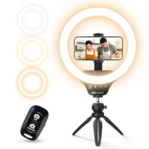 UBeesize 10" Selfie Ring Light with Tripod Stand & Phone Holder