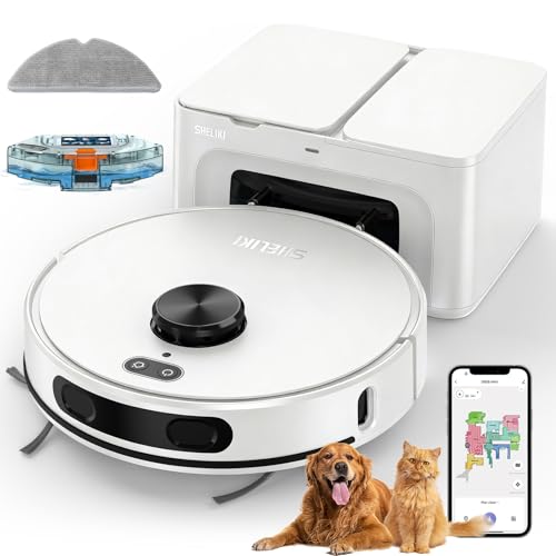 Robot Vacuum and Mop Combo, Self-Emptying Robotic Vacuums Cleaner