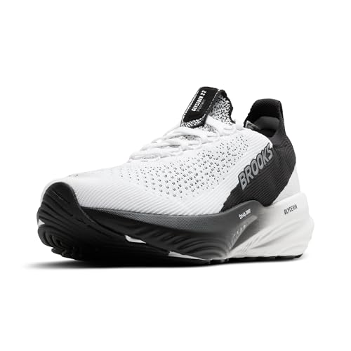 Brooks Men’s Glycerin Stealthfit 22 Neutral Running Shoe - White/Grey/Black - 8.5 Medium