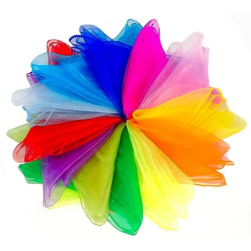 Lolakee Juggling Scarves, 12 PCS Dance Scarves for Kids Play