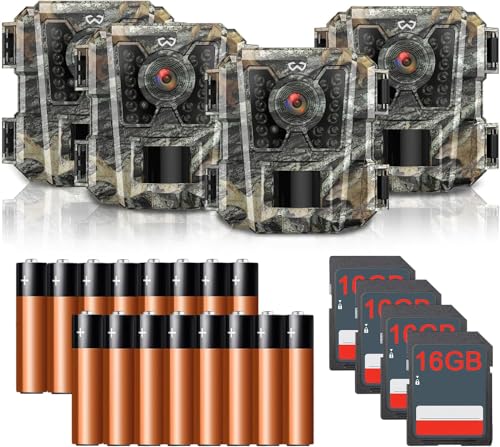 WOSODA Mini Trail Camera 4 Pack 30MP 1080P HD
