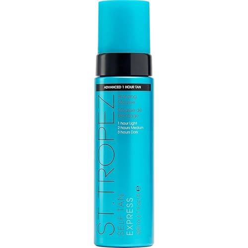 St.Tropez Light/Medium/Dark 1-3 hr Express Mousse for a Streak-Free, Natural Sunless Tan with Fast Application and Flawless Results, Cruelty-Free & Vegan, 6.7 fl oz