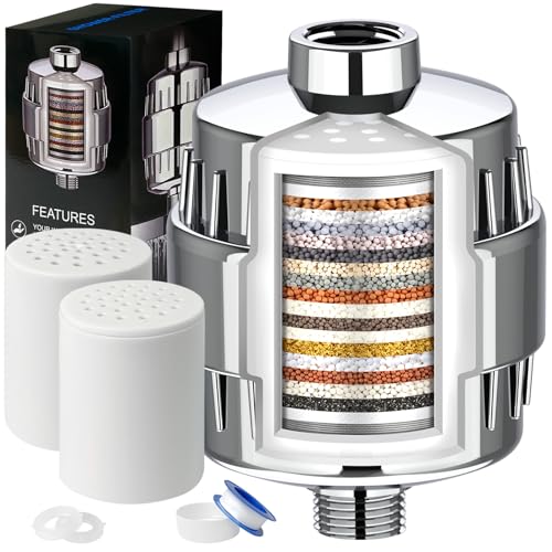 Shower Filter - 20 Stage Filtration with 2 Replacement Cartridges