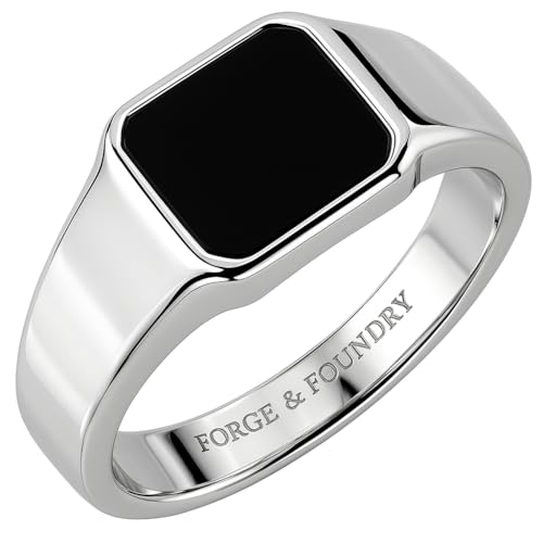 Forge & Foundry Signum Men's Stainless Steel and Black Onyx Signet Ring