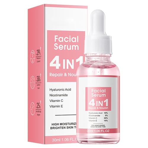 Yiesvsov 30ML Hydrating Facial Essence for Women Deep Moisture Nourishing Serum Non Greasy Fast Absorbing Skin Care Beauty Essential Pink One Size