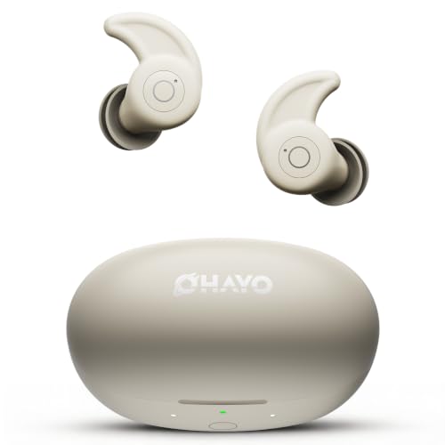 OHAYO Sleep A10 Sleep Earbuds Bluetooth 6.0 Noise Cancelling Headphones for Side Sleepers No Touch Control Tiny Sleeping Ear Buds for Snoring Partner Travel 5mm Dynamic Driver Beige