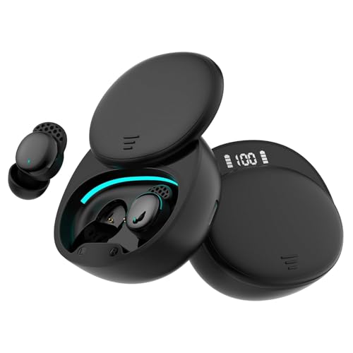 Houlyn Sleep Earbuds for Side Sleepers, Wireless Noise Cancelling Sleep Headphones with Sleep Mode, LED Power Display, Comfort Fit for Sleeping, Working, Hiking (Deep Black)