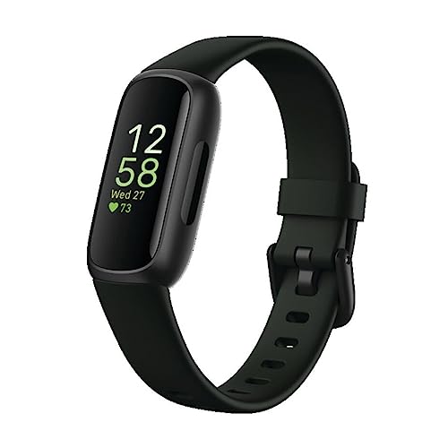 Fitbit Inspire 3 Health & Fitness Tracker with Stress Management, Workout Intensity, Sleep Tracking, 24/7 Heart Rate - 3-Month Google Health Premium Membership Included - Midnight Zen/Black