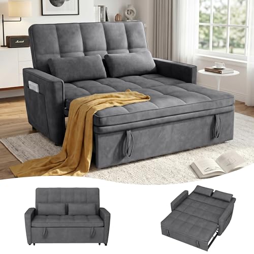 tiramisubest 54 Sleeper Sofa Bed Darkgrey Loveseat