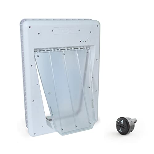 PetSafe Never Rust Electronic Pet Door - Automatic Dog Door with Sensor Collar Key - Smart Dog Door for Large Dogs up to 100 lb
