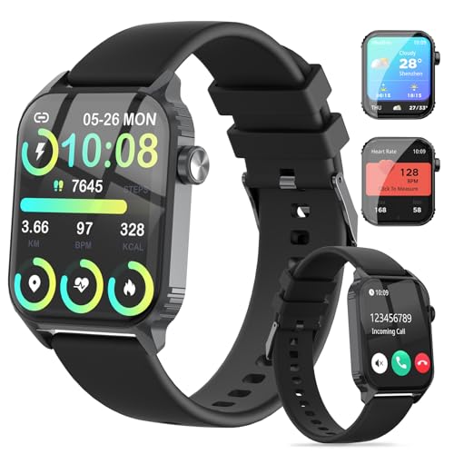 Smart Watch for Men, 120 Sports Modes Smartwatch with 1.83" HD, Alexa Built-in, Heart Rate/Sleep Monitor, IP67 Waterproof, Bluetooth Call & Music Control Fitness Watch for iPhone/Android (Black)