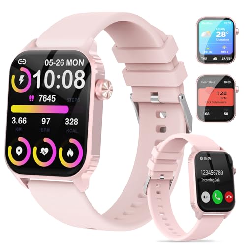 Smart Watch for Women, 120+ Sports Modes Smartwatch with 1.83" HD, Alexa Built-in, Heart Rate, Sleep Monitor, IP67 Waterproof, Bluetooth Call & Music Control Fitness Watch for iPhone/Android Pink