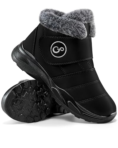 Aomigoct Winter Snow Boots for Women Waterproof: Fur Lined Warm Womens Boots Anti Slip Hook Loop Comfortable Booties Outdoor