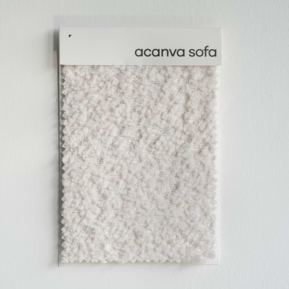 Acanva Modern Curved Living Room Sofa Fabric Swatch, Boucle-White