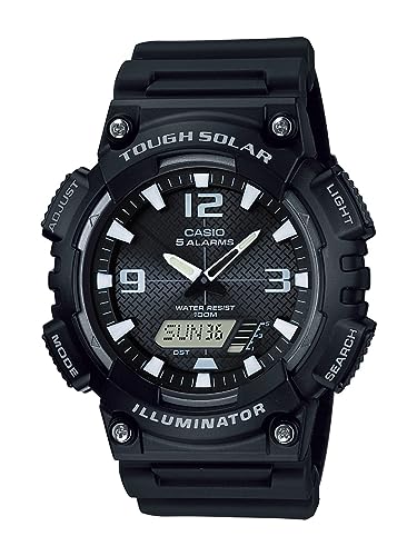 Casio Men's AQ-S810W-1AV Analog-Digital Sport Watch, Tough Solar Powered, 100M Water Resistant, World Time, 1/100-Second Stopwatch, 2 Interval Timers, 5 Alarms, LED Light, Neobrite, Resin Band