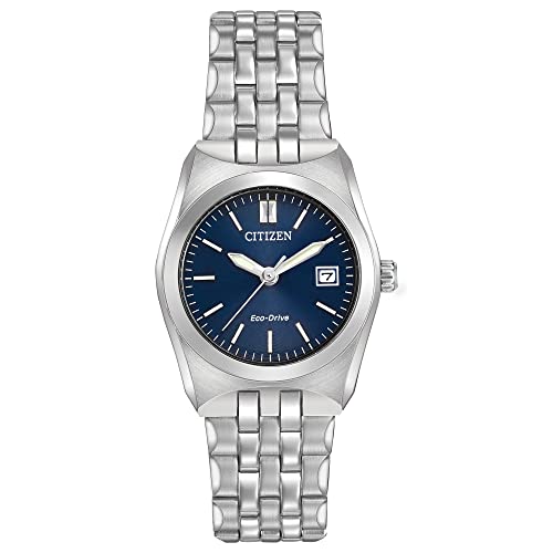 Citizen Women's Eco-Drive Corso Classic Watch in Stainless Steel, Blue Dial (Model: EW2290-54L)