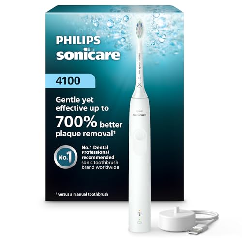 Philips Sonicare 4100 Rechargeable Electric Toothbrush, 1 Brush Head, White