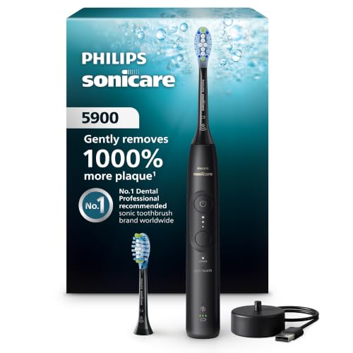 Philips Sonicare 5900 Rechargeable Electric Toothbrush, 2 Brush Head, Black