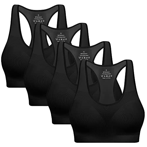 Racerback Sports Bras for Women with Pads - High Impact Athletic Tank Tops for Yoga and Workout Brassieres Bra