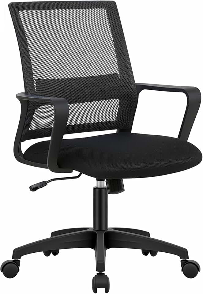 Gaming Chair Ergonomic Computer Chair Office Chair Video Game Chairs with Lumbar Support Desk Chair Armrest Mid Black Cushion Swivel Rolling Chair with Wheels for Home Office Black