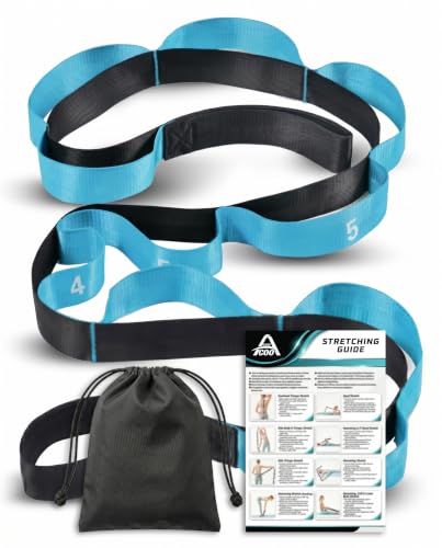 Acozycoo Stretching Strap with Loops for Physical Therapy,Knee,Calf,Back