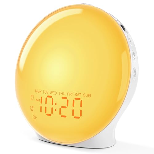 JALL Full-Screen Wake Up Light Sunrise Alarm Clocks for Bedrooms