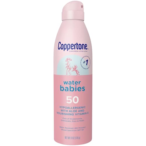 Coppertone WaterBabies Baby Sunscreen Spray SPF 50, 6 OZ