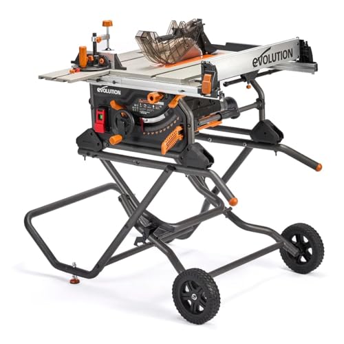 Evolution R10TBLX 10 Jobsite Table Saw with Wheeled Stand