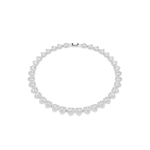 Swarovski Ariana Grande Heart All-Around Tennis Style Crystal Necklace in Rhodium Finish - Part of the Ariana Grande x Capsule Collection