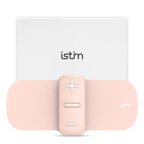 iStim S1 Wireless TENS Unit for Menstrual Relief – Period Pain Relief Device for Period Cramps and Back Pain, TENS Machine with Heat, Rechargeable Drug-Free TENS Massager with Japanese Gel Pads