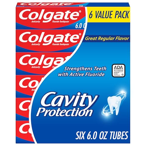 Colgate Cavity Protection Fluoride Toothpaste, Mint, 6 Pack, 6 oz
