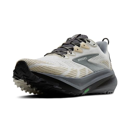 Brooks Men's Ghost Trail, Off-Road Running Shoe for Rugged Terrain - Gray/Gray/Bleached Sand - 12 Medium
