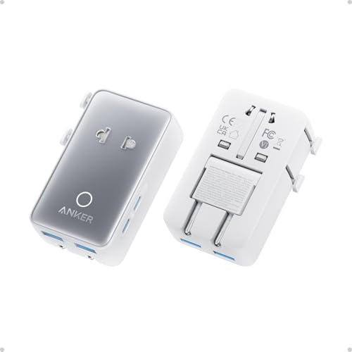 Anker Nano Travel Adapter (1-Pack), 2 USB-C Universal Charger, 20W | 2-Pin AC, European Power Plug, Smart Temperature Control, Works in 200+ Countries, Not a Voltage Converter, Travel Essentials