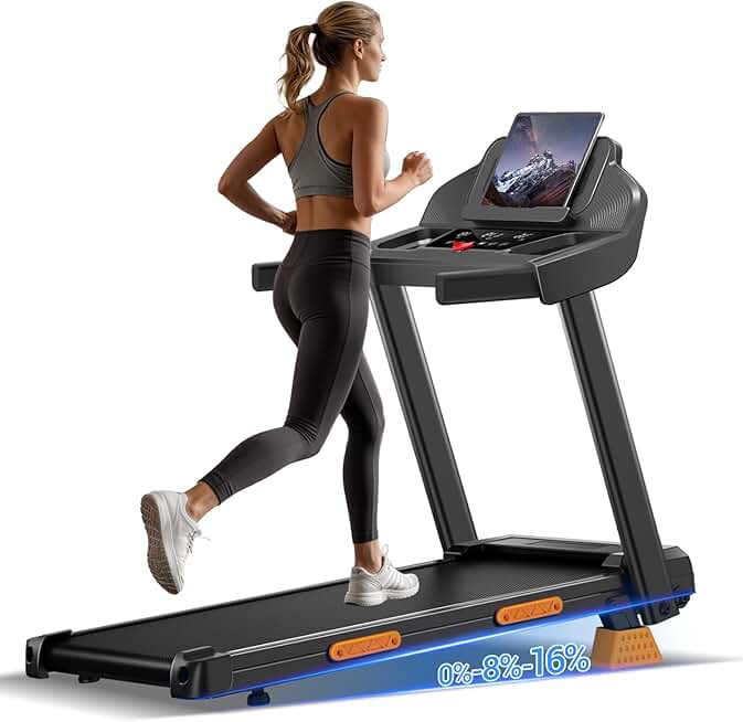 16% Treadmills for Home with Handle, 3 in 1 Portable Treadmill