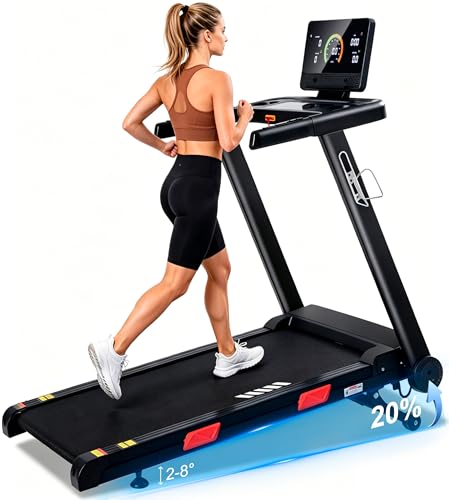 ATEEDGE Treadmill with Auto Incline, 20% Incline, 3.0HP, 10 MPH Running Machine