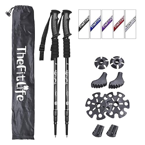 Telescopic Trekking Poles for Hiking, Anti-Shock Nordic Walking Sticks