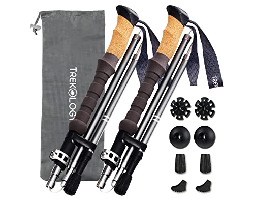 Trekology Trek-Z Cork Grip Collapsible Lightweight Hiking Trekking Poles
