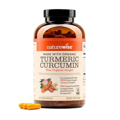 NatureWise Turmeric Curcumin 2250mg Supplement with BioPerine, 360 Capsules